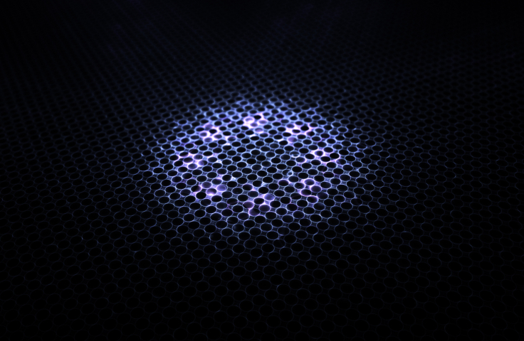 a glowing macromolecular grid