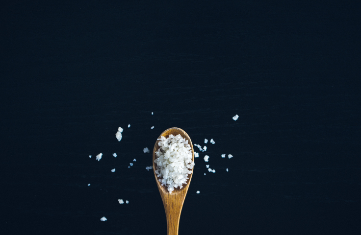 Salt on a wooden spoon