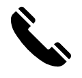 A black phone handset on a white background